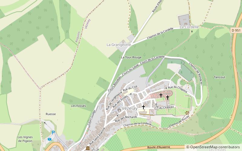 tour rouge vezelay location map