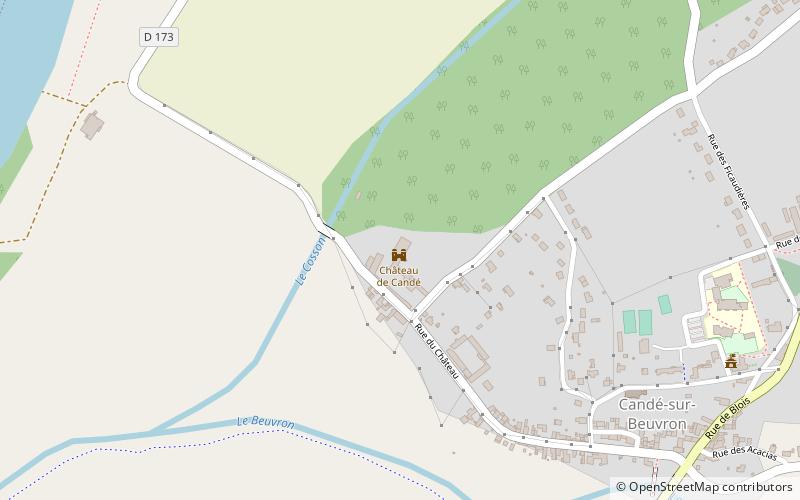 chateau de cande cande sur beuvron location map