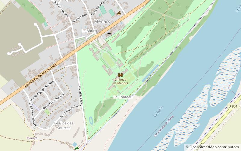 Zamek w Menars location map