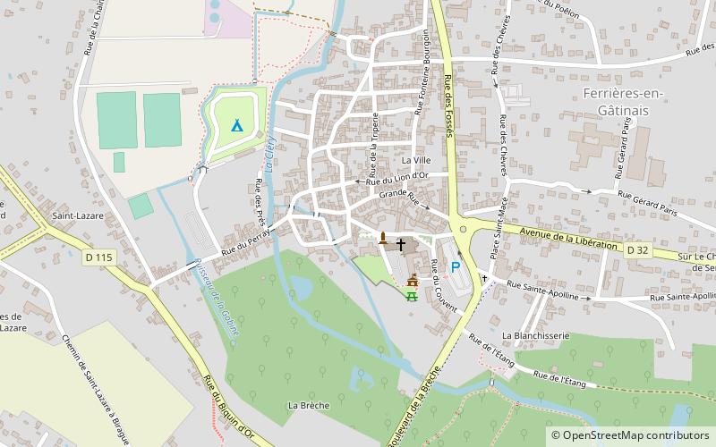 Ferrières Abbey location map