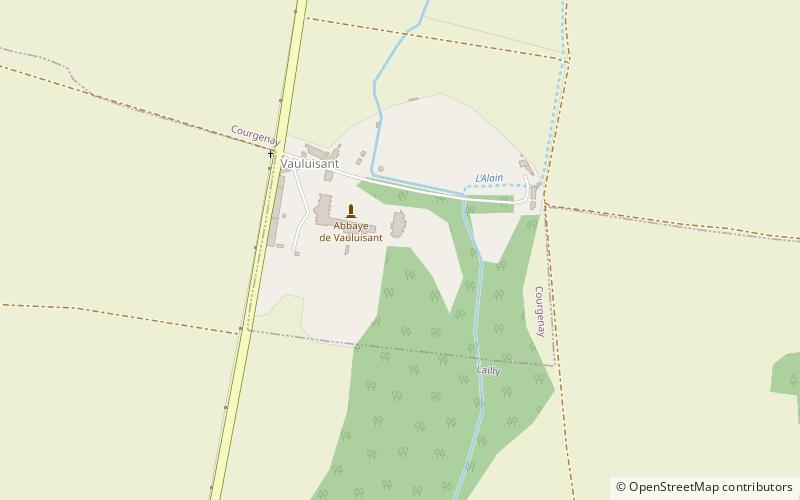 Vauluisant Abbey location map