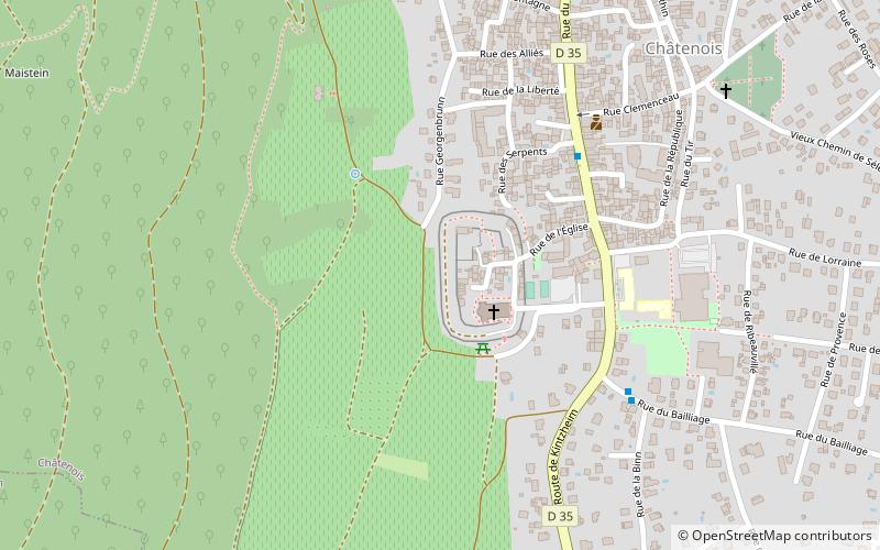 Château et cimetière de Châtenois location map