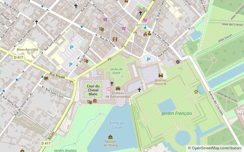jardin de diane fontainebleau location map