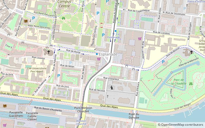 esplanade strasbourg location map
