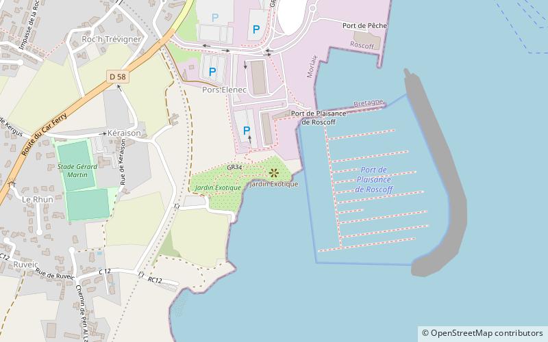 Jardín exótico de Roscoff location map