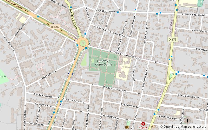 Cemetery of Notre-Dame location map