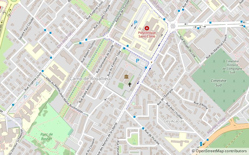 Royallieu-Compiègne internment camp location map