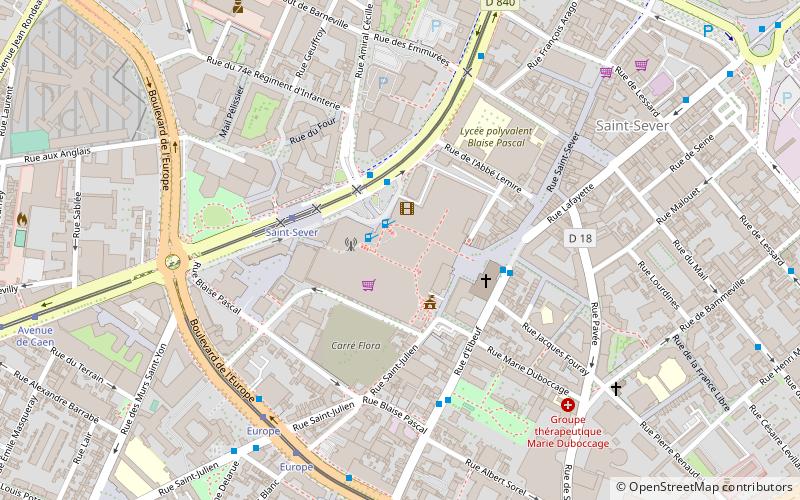 centre saint sever rouen location map