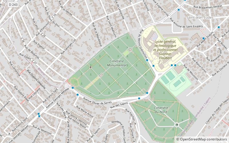 Cimetière monumental de Rouen location map