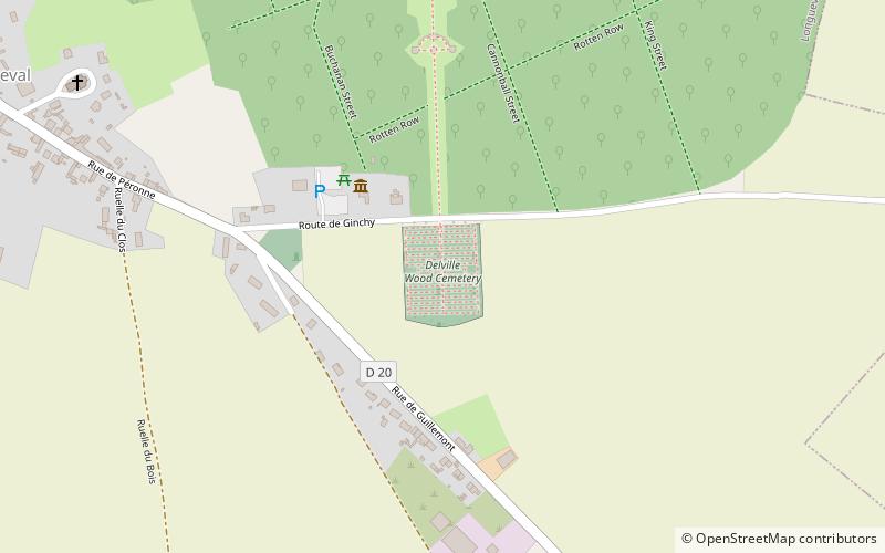 Delville Wood Cemetery location map