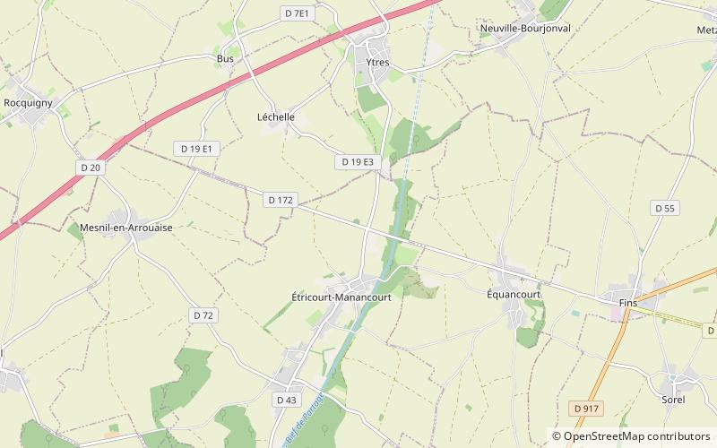 Rocquigny-Equancourt Road British Cemetery location map