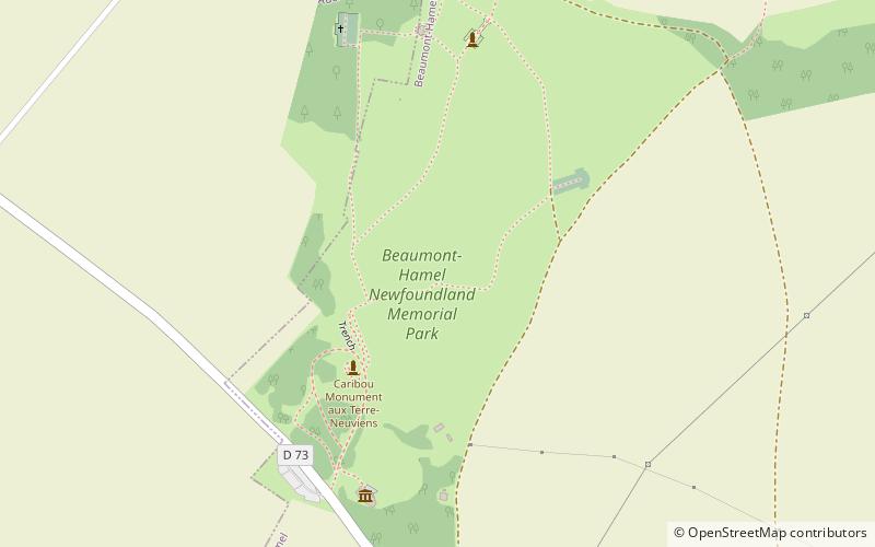 Beaumont-Hamel Newfoundland Memorial location map