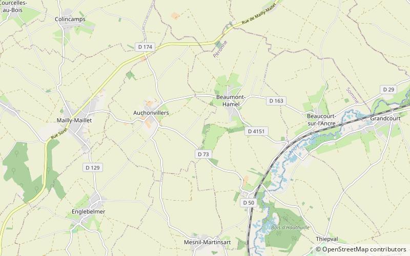 Hawthorn Ridge No. 2 Commonwealth War Graves Commission Cemetery location map