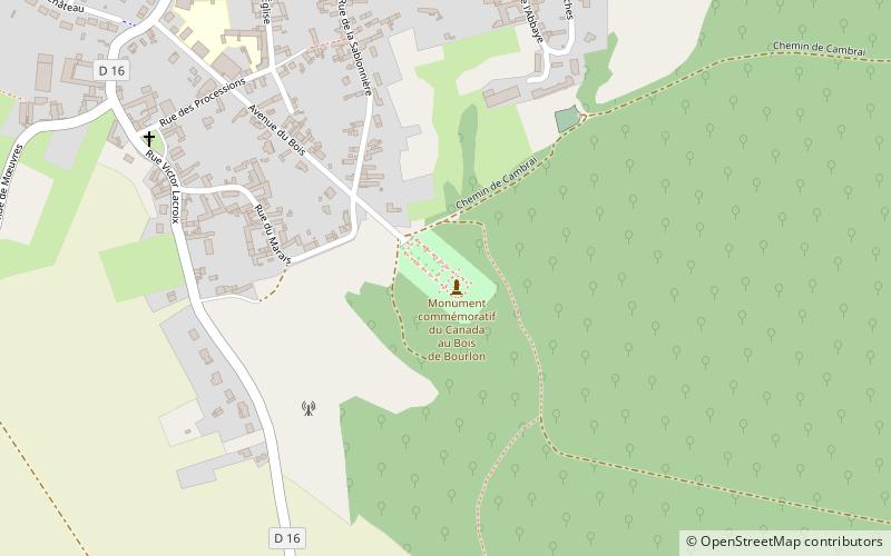 Bourlon Wood Memorial location map