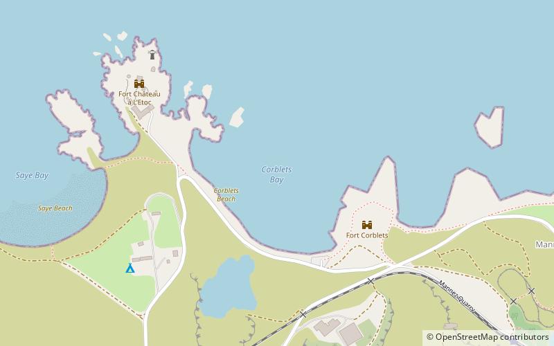 corblets beach alderney location map