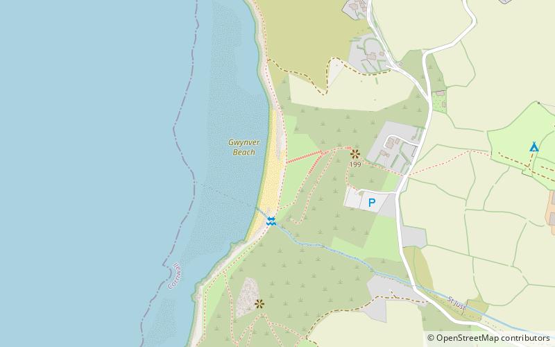 gwynver beach lands end location map