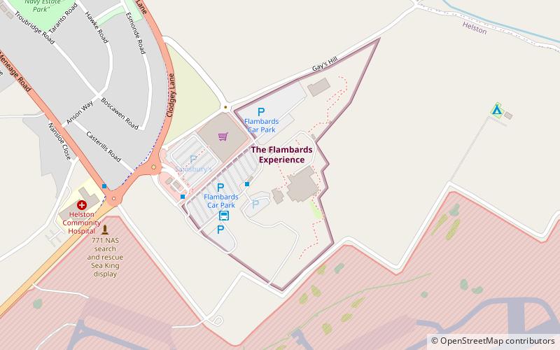 Flambards Theme Park location map
