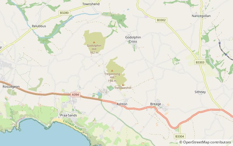 Tregonning Hill location map