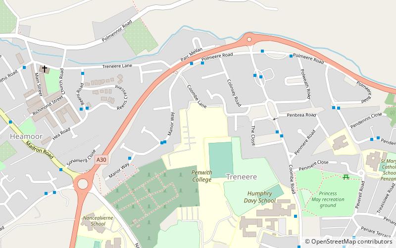 Treneere Manor location map