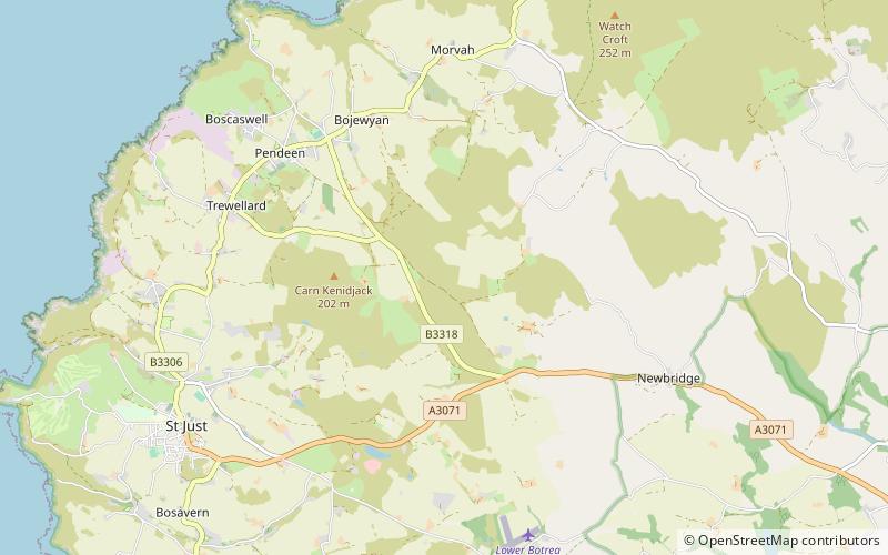 Boswens Menhir location map