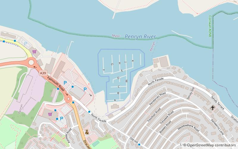 Falmouth Marina location map