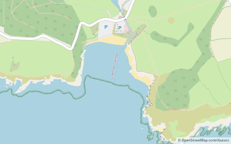 porthluney beach location map