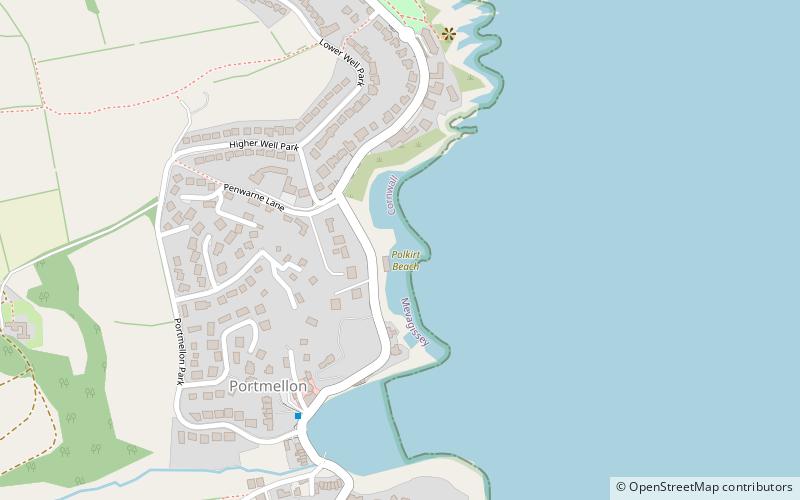 polkirt beach mevagissey location map