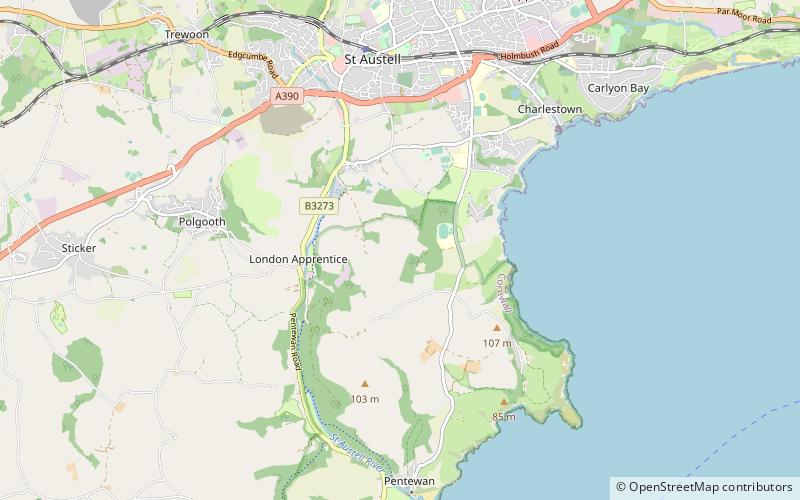 st austell parishes charlestown location map