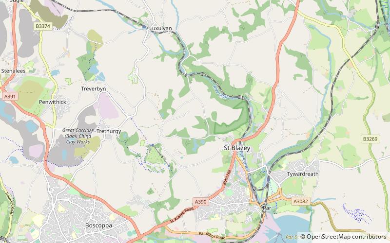 Prideaux Castle location map