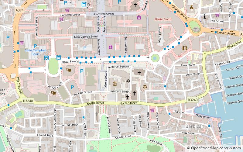 Plymouth Guildhall location map