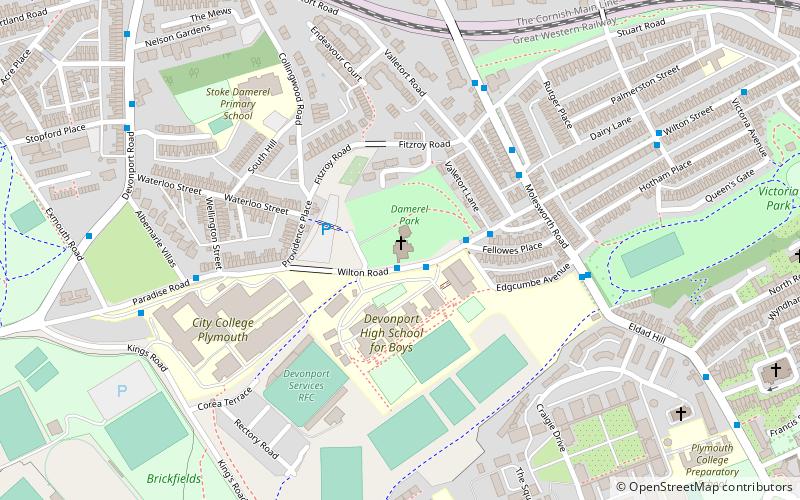 Stoke Damerel Church location map