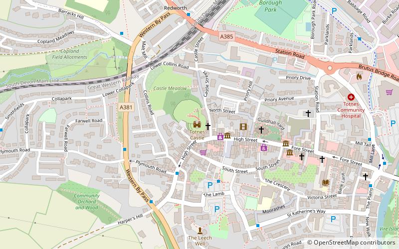 Totnes Castle location map