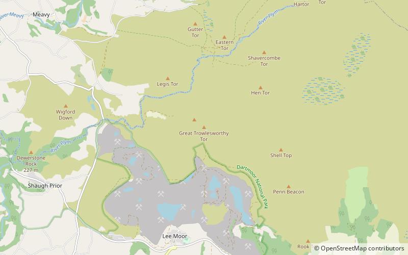 great trowlesworthy tor park narodowy dartmoor location map
