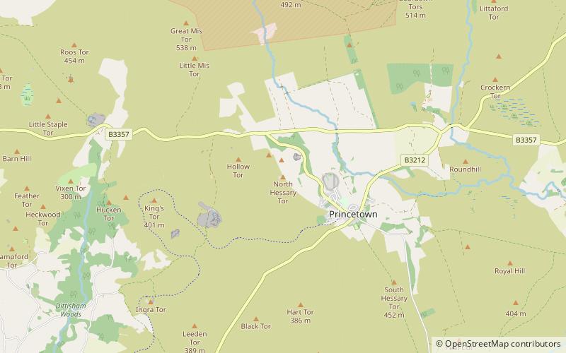 North Hessary Tor location map
