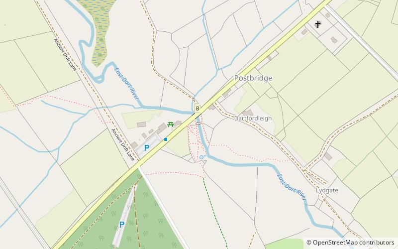 Postbridge location map