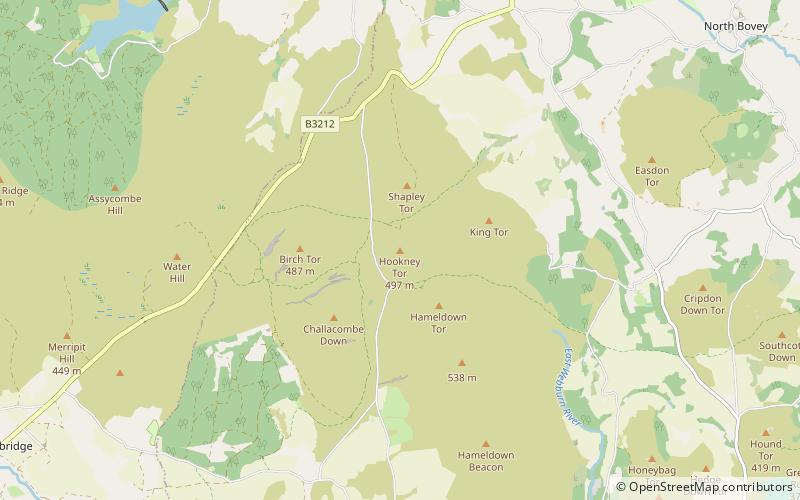 Hookney Tor location map