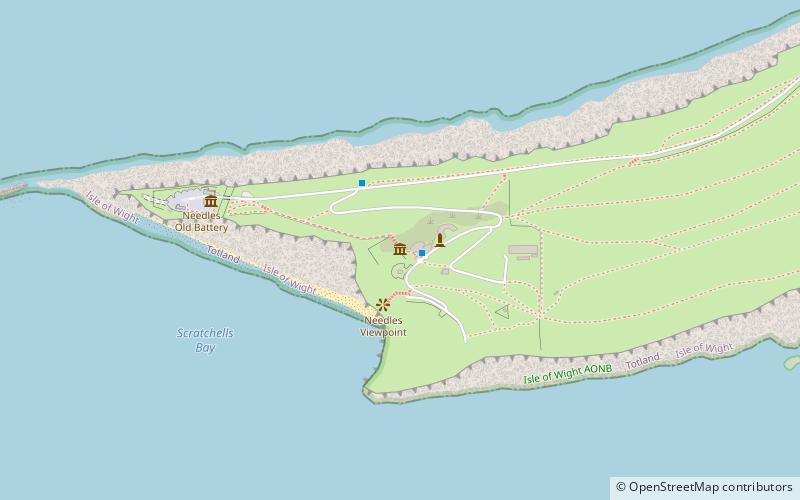 The Needles Old Battery and New Battery location map