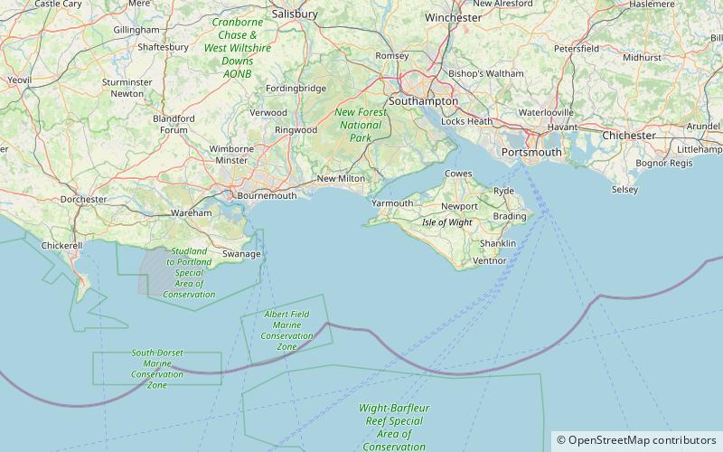 Latarnia morska Needles location map