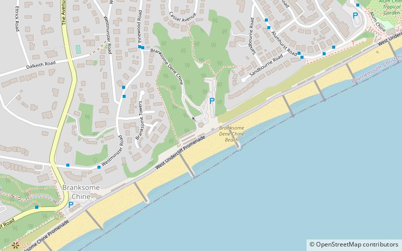 Branksome Chine Beach Chalet location map