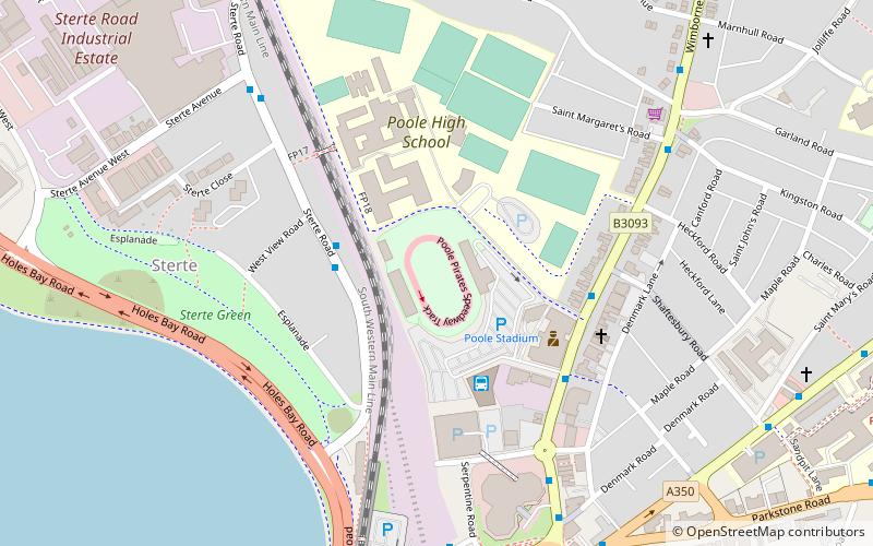 Poole Stadium location map