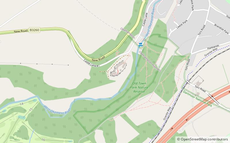 Okehampton Castle location map