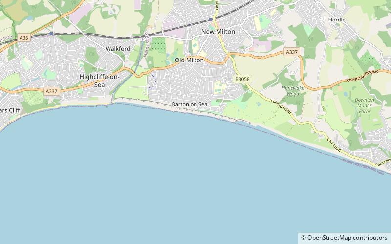 Highcliffe to Milford Cliffs location map