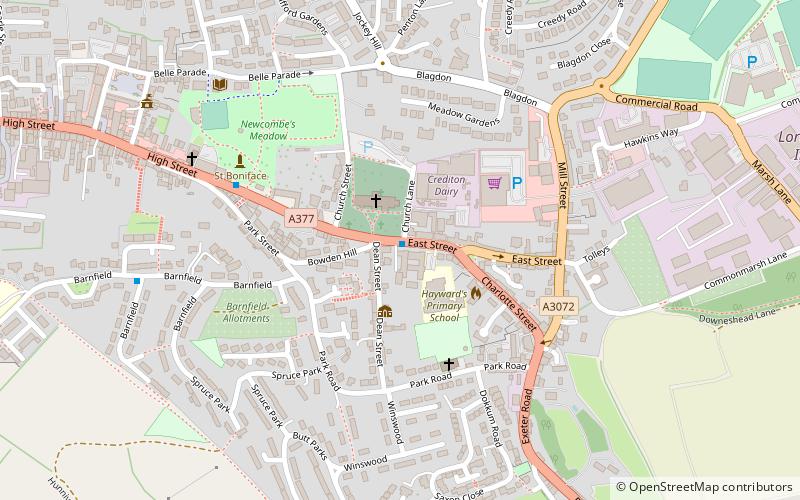 Crediton Parish Church location map
