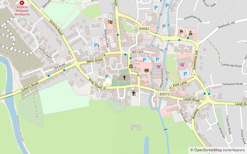 Wimborne Minster astronomical clock location map
