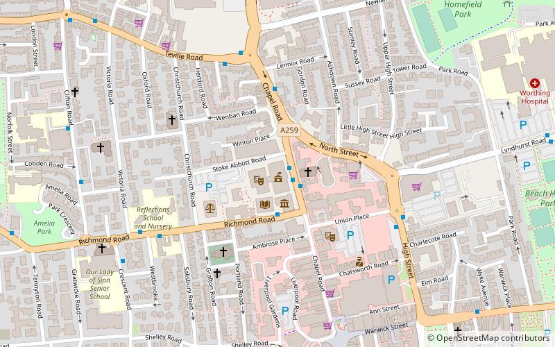 Worthing Town Hall location map