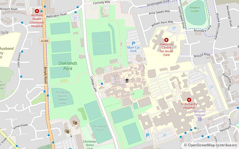 Université de Chichester location map