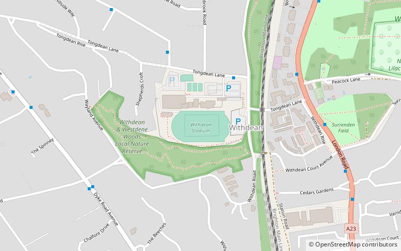 Withdean Stadium location map
