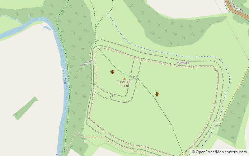 Hod Hill location map