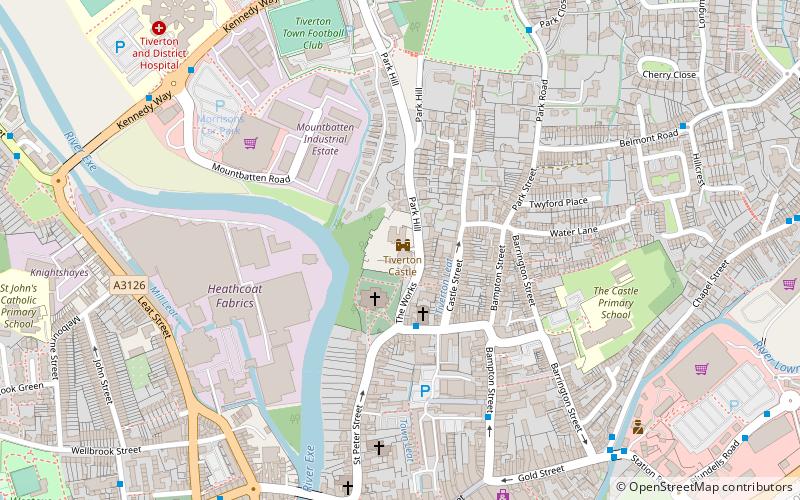 Tiverton Castle location map