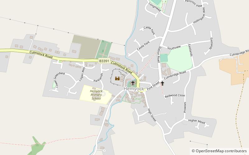 Hemyock Castle location map